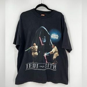 Vintage 1999 Star Wars Shirt Episode 1 Phantom Menace Jedi VS Sith Size XXL